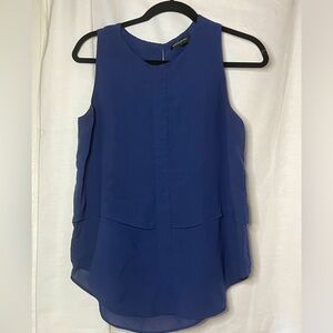 Banana Republic Navy Sleeveless Layered Tank Tunic w/ Keyhole Back GUC Size M
